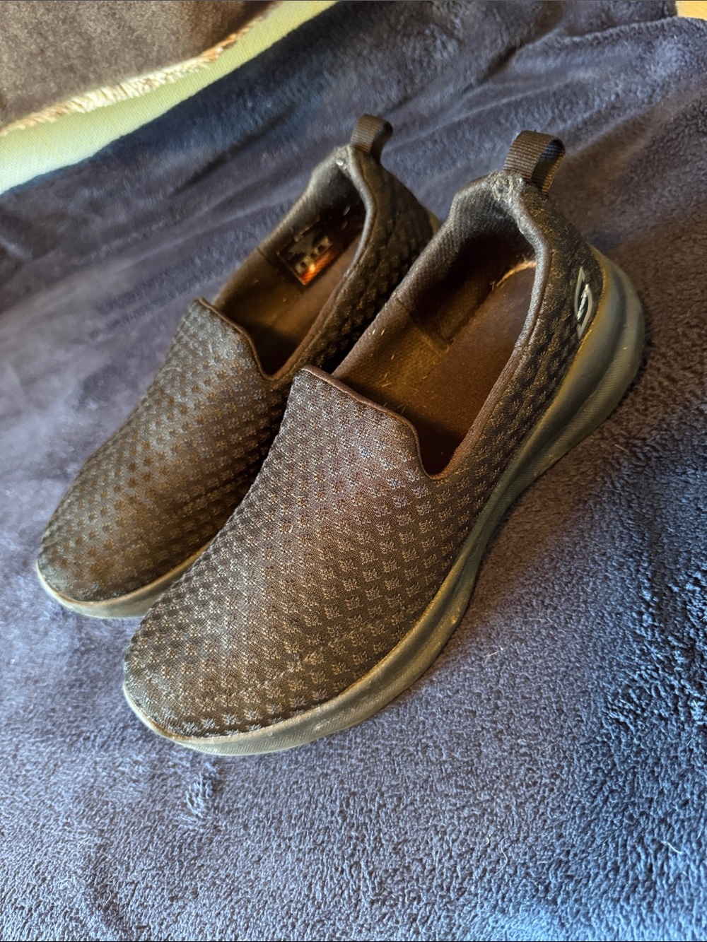 Skechers Black Slip-On Knit Sneakers